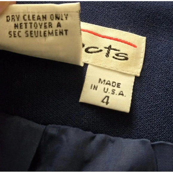 Talbots blue Worsted Wool 4 Button Blazer Made in USA Lined size 4 - Picture 5 of 5